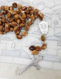 Olive Wood Jerusalem Rosary Prayer Carved Beads Catholic Cross Crucifix Holy Soil