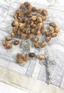 Olive Wood Jerusalem Rosary Prayer Carved Beads Catholic Cross Crucifix Holy Soil