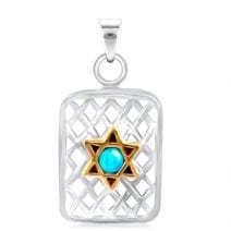 Star of David with Blue Opal