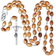  Olive Wood Jerusalem Rosary Prayer Carved Beads Catholic Cross Crucifix Holy Soil