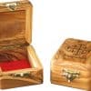 Olive Wood Jerusalem Rosary Box with Jerusalem Cross