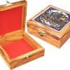 Rosary Box with Jerusalem Scene in Ceramic on Top