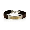 Bracelet Thou Shalt Love – Love and happiness -Leather 14K Gold & silver 925