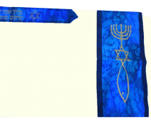 Hand Painted SilkTallit with Messianic Seal 