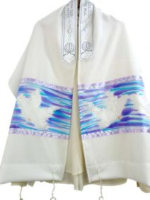 Hand Painted Prayer Shawl Doves