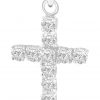Sterling Silver Cross Pendant with White Zircon - Christian Jewelry - Holy Land WebStore