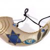 Hand Painted Anointing Oil Ram Horn Shofar Grafted In