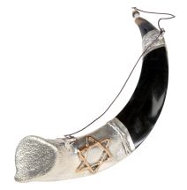 925 Sterling Silver Star of David Anointing Oil Kudu Horn Shofar 