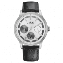 Elegant Casual Men's Wrist Watch Silver & Grey by Adi,Israel