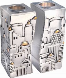 New Fitted Jerusalem Candlesticks 