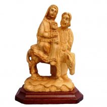 Hand Carved Holy Land Olive Wood Holy Family Flight to Egypt Biblical Art