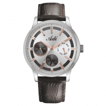 Elegant Casual Men's Wrist Watch Silver & Rose Gold by Adi