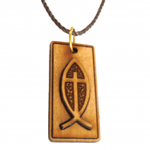 Ichthus - Cross within a Fish Engraved Pendant