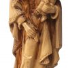 Olive Wood St. Joseph carrying baby Jesus and flowers