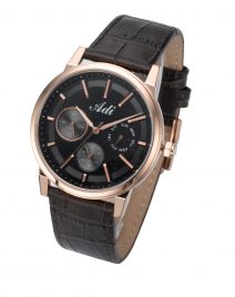Elegant Casual Men's Rose Gold & Black Wrist Watch by Adi