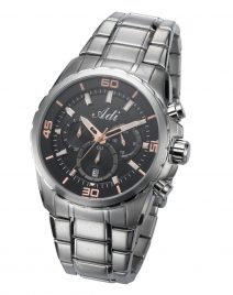 Elegant Casual Men's Wrist Watch Black & Rose Gold by Adi