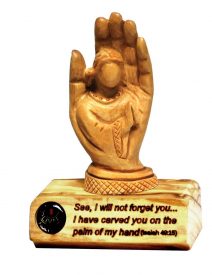  Isaias Carved on Palm of God" Table Plaque