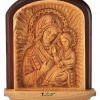 Olive Wood Icon of Virgin Mary - Panagia Hodegetria - small