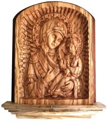 Olive Wood Icon of Virgin Mary - Panagia Hodegetria