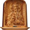 Olive Wood Jesus Christ Pantocrator Christian Orthodox Icon