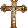 Olive Wood Roman Cross with 4 Elements