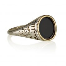 I am my beloved’s and my beloved is mine Onyx Ring