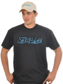 Jerusalem Handwriting Black T-Shirt 