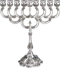 Elegant & Classic Hanukkah Menorah in Nickel