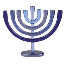 Yair Emanuel Anodized Aluminum Blue Hanukkah Menorah