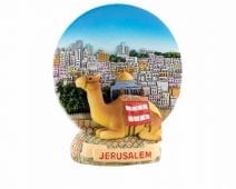 Ceramic Colorful Magnet with Jerusalem View & Camel