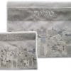 Tallit & Tefillin Bag Set Linen Jerusalem Silver