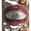 Jeweled Red Mezuzah with Pomegranates