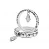 Shema Israel Slim Ring with Hanging Hamsa