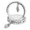 Kad Ha Kemach" Slim Ring with Hanging Hamsa