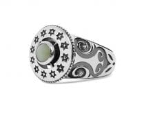 Sterling Silver Ring with a Chrysoberyl gem & Star of David