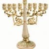 eweled Ivory and Green Hanukkah Menorah with Pink Crystals - Home of Judaica
