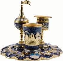 Jeweled Jerusalem Havdalah Set in Blue