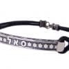 Sterling Silver and Leather Bracelet with Shema Israel