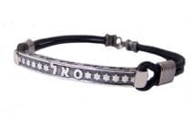 Sterling Silver and Leather Bracelet with Shema Israel