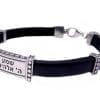 Sterling Silver and Leather Bracelet with Shema Israel