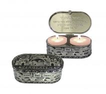 Jerusalem Travel Candlesticks with Cover