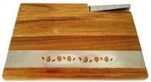 Wood Challah Board with Knife - Pomegranates