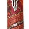 Pewter Arc Mezuzah Case - Red Motif