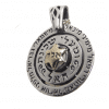 Sterling Silver & Gold Pendant with " Aleph , Lamed, Dalet" and Star of David