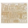 Yair Emanuel Hand Embroidered Challah Cover  Jerusalem in Gold