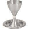 Yair Emanuel Anodized Aluminum Kiddush Cup with Plate in Silver