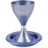 Yair Emanuel Anodized Aluminum Kiddush Cup with Plate in Blue