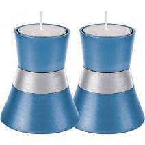 Blue and Silver Yair Emanuel Tea Light Candle Holder