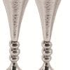 Yair Emanuel Shabbat Candlestick Set Hammer Pattern Silver Orbs