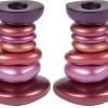 Yair Emanuel - Anodized Aluminum Shabbat Candlesticks with Shades of Pink - Stone Tower